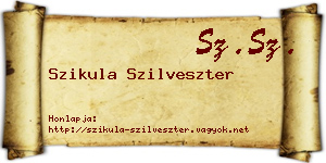 Szikula Szilveszter névjegykártya